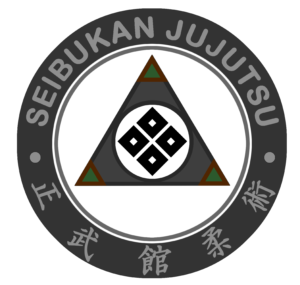Seibukan Jujutsu logo highlighting the 3 triangles in the center trangle.